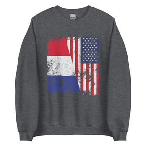 France USA Flag - Half American Sweatshirt