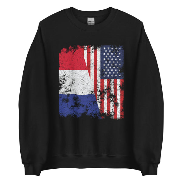 France USA Flag - Half American Sweatshirt