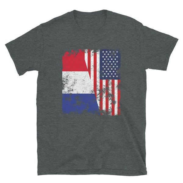 France USA Flag - Half American T-Shirt