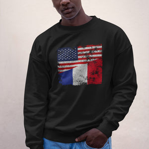 France USA Flag Sweatshirt