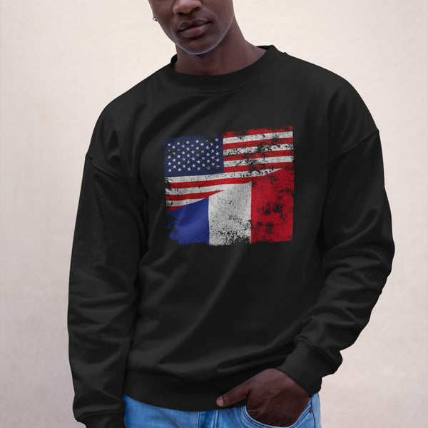 France USA Flag Sweatshirt