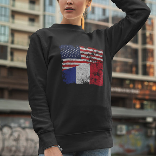 France USA Flag Sweatshirt