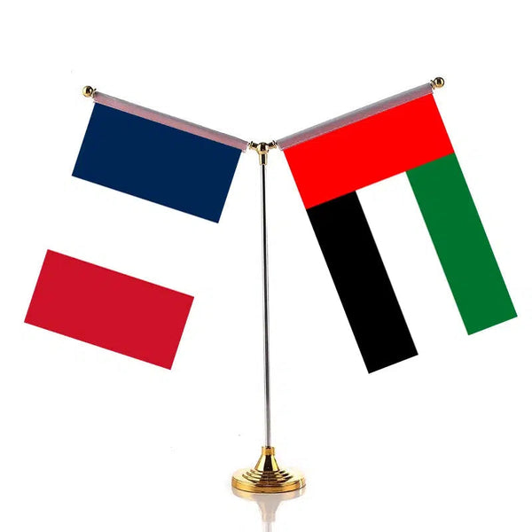 France United Arab Emirates Desk Flag - Custom Table Flags (Small)