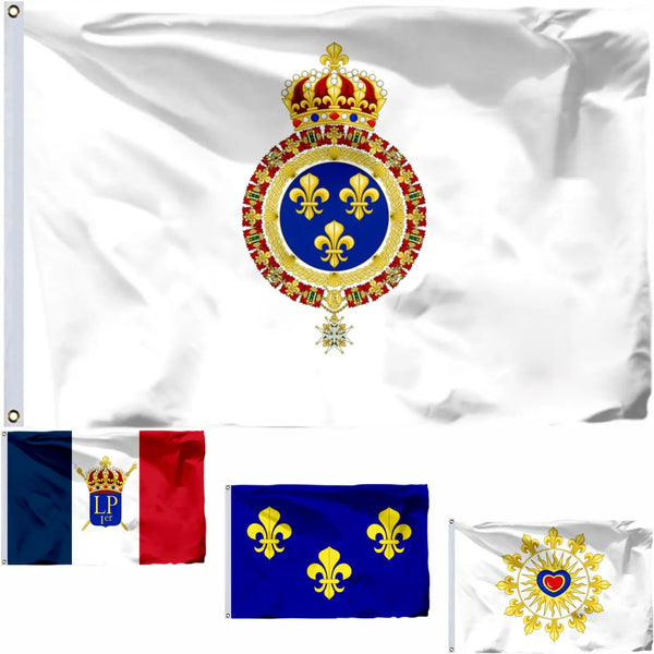 French Bourbon Restoration Flag - Royal France Flags - 90x150cm(3x5ft) - 60x90cm(2x3ft)