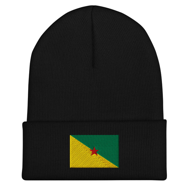 French Guiana Flag Beanie - Embroidered Winter Hat