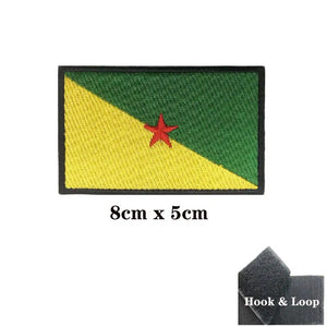 French Guiana Flag Patch - Iron On/Hook & Loop Patch