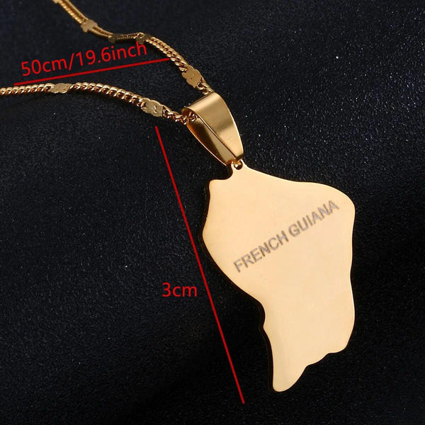 French Guiana Map Necklace