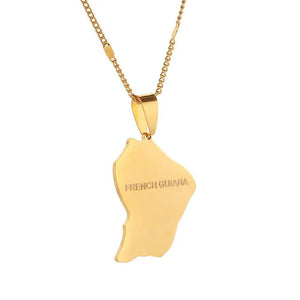 French Guiana Map Necklace