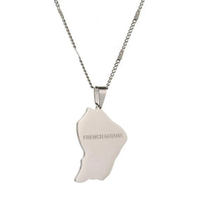 French Guiana Map Necklace