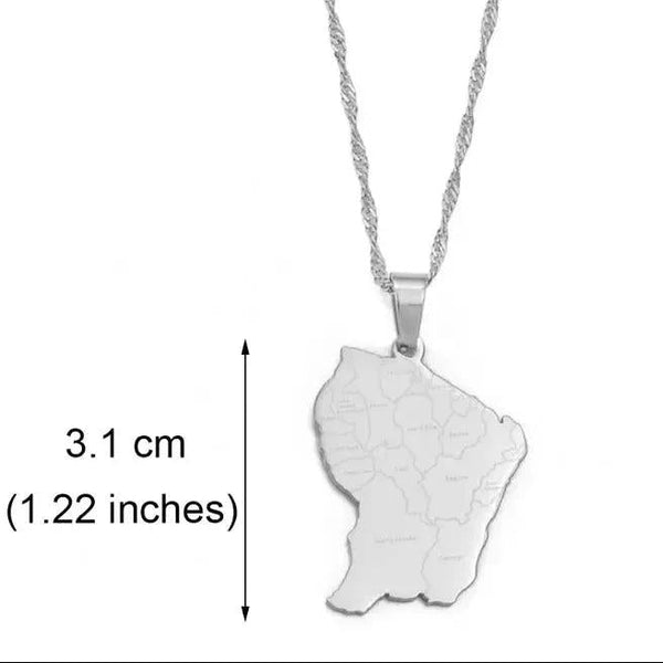 French Guiana Map Necklace