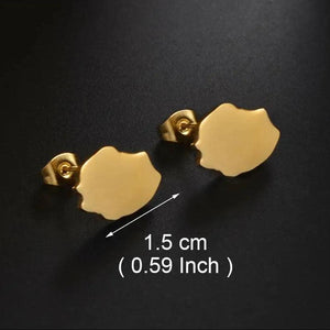 French Guiana, Reunion Island Map Stud Earrings