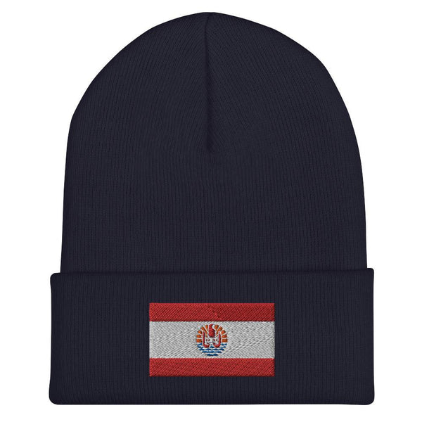 French Polynesia Flag Beanie - Embroidered Winter Hat