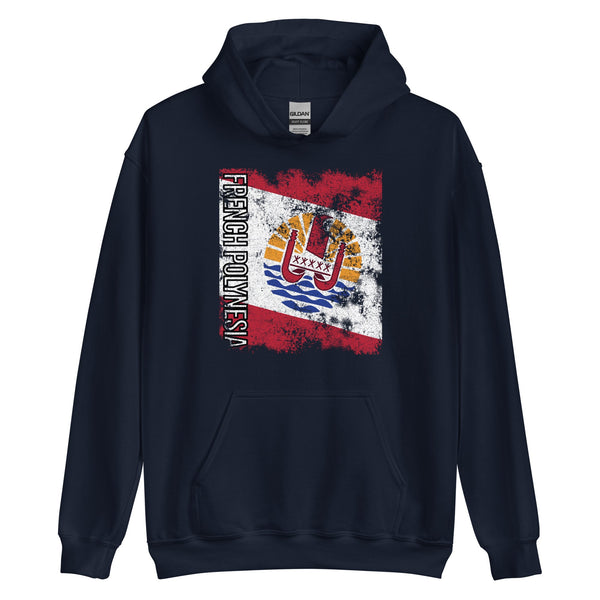 French Polynesia Flag - Distressed Flag Hoodie