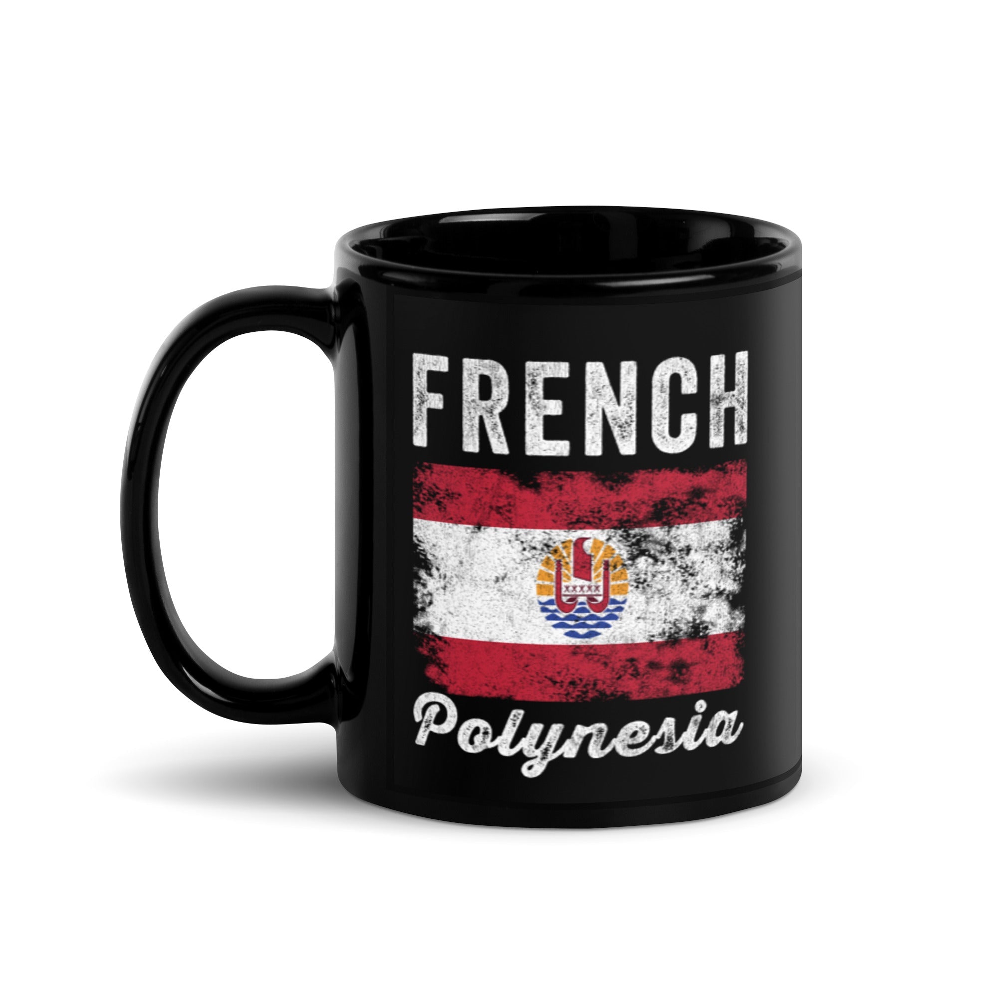 French Polynesia Flag Distressed Mug