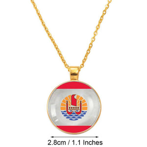 French Polynesia Flag Necklace