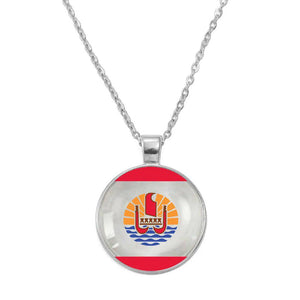 French Polynesia Flag Necklace