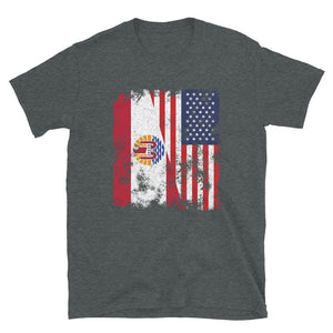 French Polynesia USA Flag Half American T-Shirt