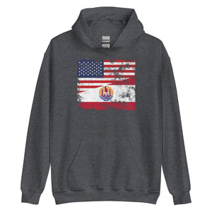 French Polynesia USA Flag Hoodie