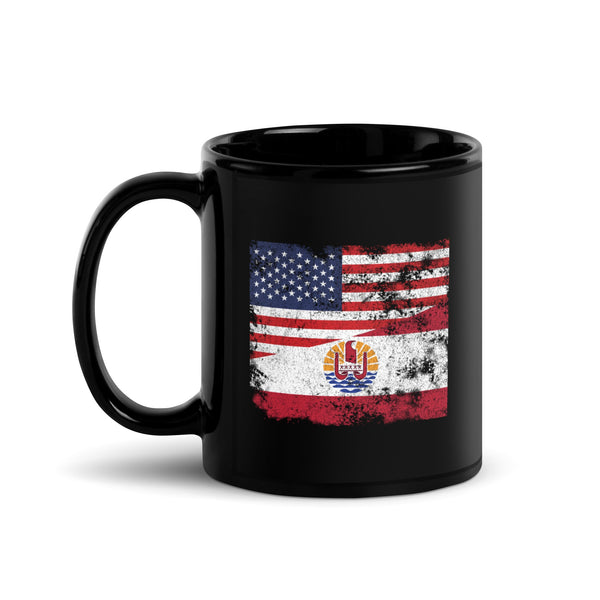 French Polynesia USA Flag Mug