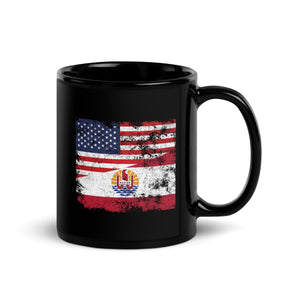 French Polynesia USA Flag Mug