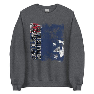 French Southern And Antarctic Lands Flag - Distressed Flag Sweatshirt