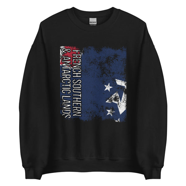 French Southern And Antarctic Lands Flag - Distressed Flag Sweatshirt