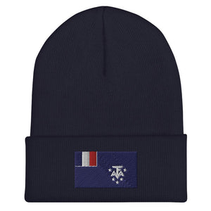 French Southern & Antarctic Lands Flag Beanie - Embroidered Winter Hat