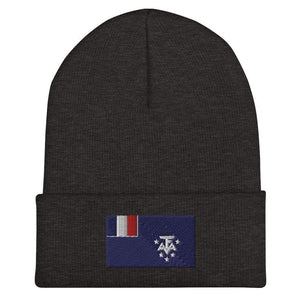 French Southern & Antarctic Lands Flag Beanie - Embroidered Winter Hat