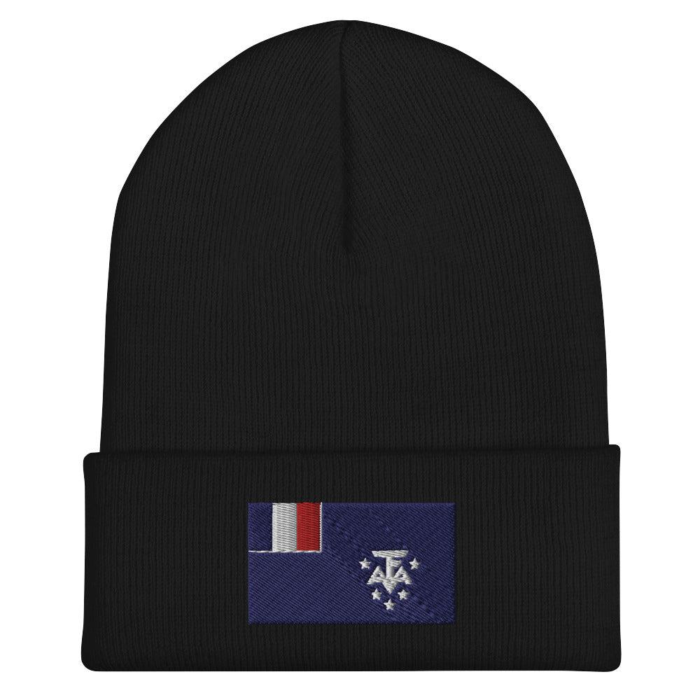 French Southern & Antarctic Lands Flag Beanie - Embroidered Winter Hat