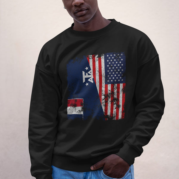 French Southern Antarctic Lands USA Flag Sweatshirt