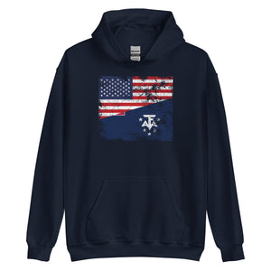 French Southern and Antarctic Lands USA Flag Hoodie