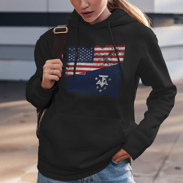 French Southern and Antarctic Lands USA Flag Hoodie