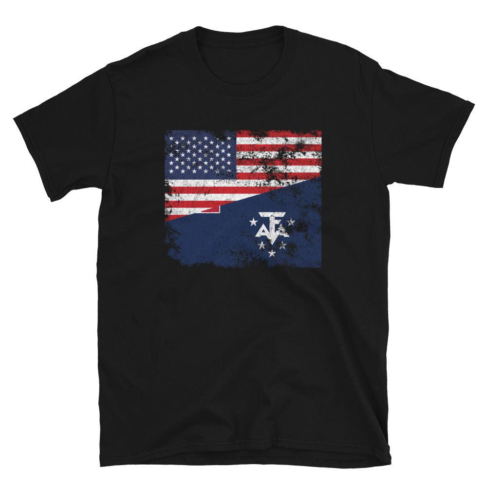 French Southern and Antarctic Lands USA Flag T-Shirt