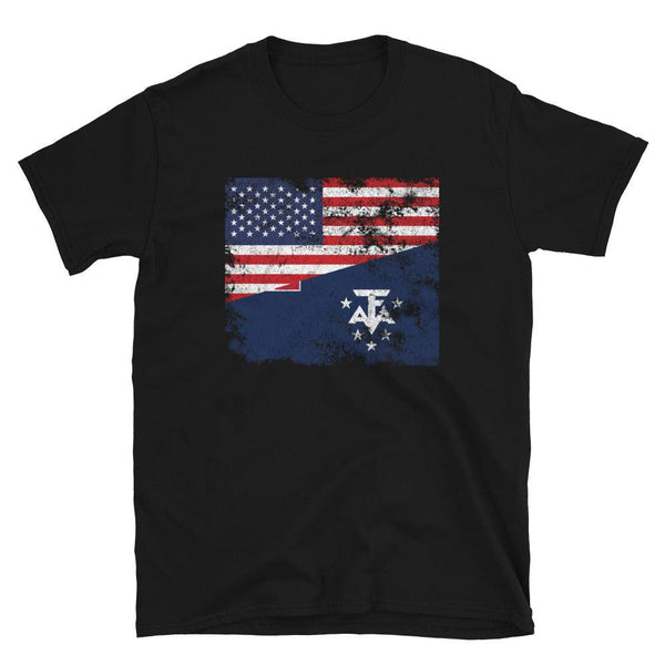 French Southern and Antarctic Lands USA Flag T-Shirt