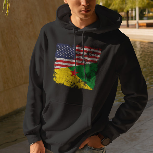 French Guiana USA Flag Hoodie