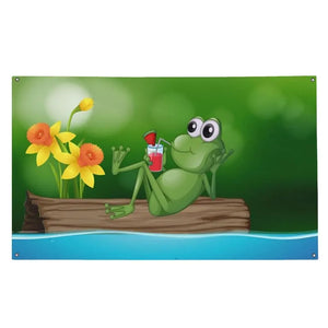 Frog Flag - 90x150cm(3x5ft) - 60x90cm(2x3ft) - Cute Frog Flag