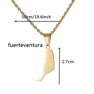 Fuerteventura Map Necklace