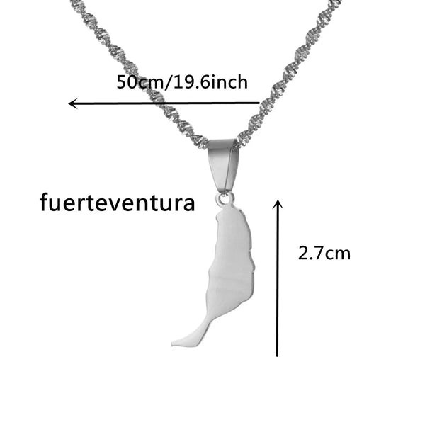 Fuerteventura Map Necklace