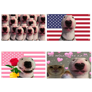 Funny Dog Flags - 90x150cm(3x5ft) - 60x90cm(2x3ft) American Flag Dog