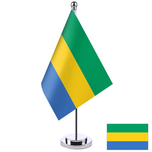 Gabon Desk Flag - Small Office Table Flag