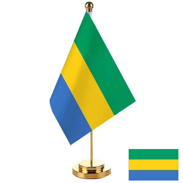 Gabon Desk Flag - Small Office Table Flag