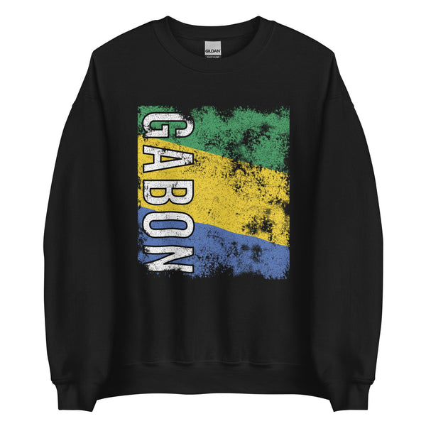 Gabon Flag - Distressed Flag Sweatshirt