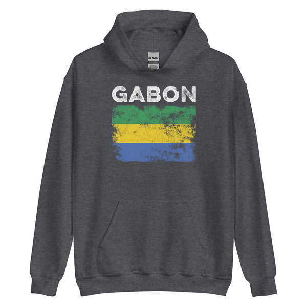 Gabon Flag Distressed - Gabonese Flag Hoodie
