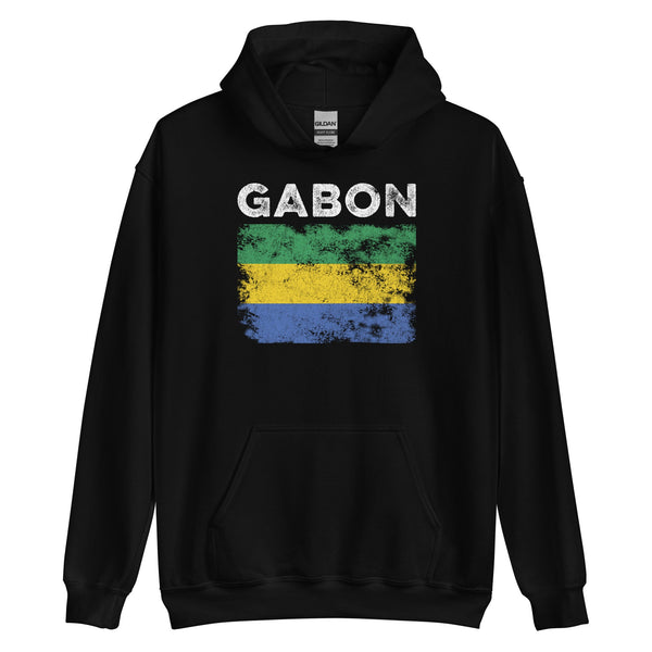 Gabon Flag Distressed - Gabonese Flag Hoodie