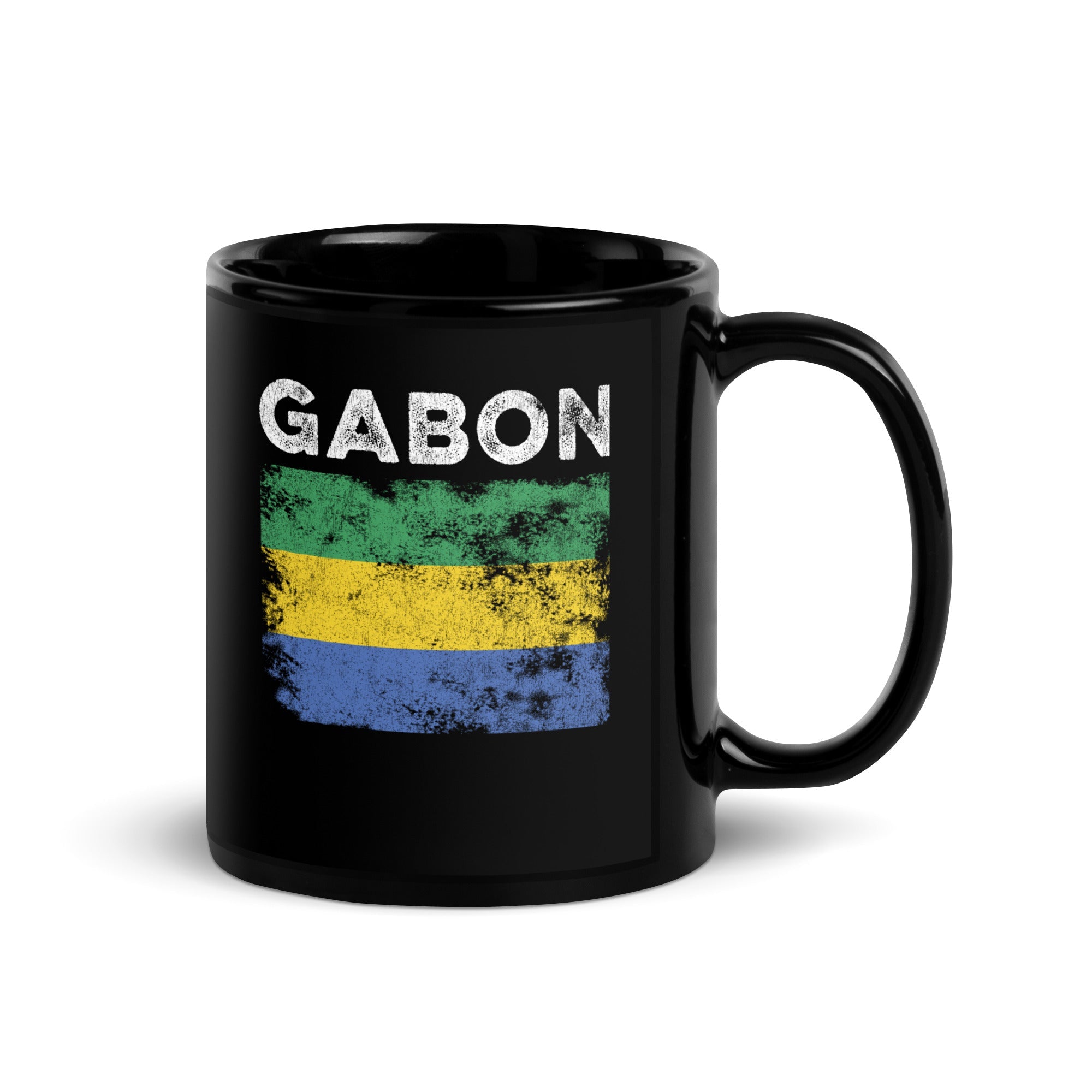 Gabon Flag Distressed - Gabonese Flag Mug