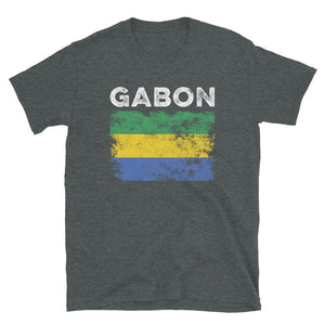 Gabon Flag Distressed - Gabonese Flag T-Shirt