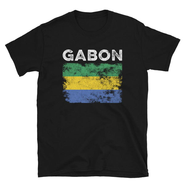 Gabon Flag Distressed - Gabonese Flag T-Shirt