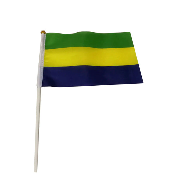 Gabon Flag on Stick - Small Handheld Flag (50/100Pcs)