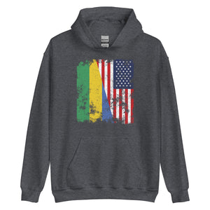 Gabon USA Flag - Half American Hoodie