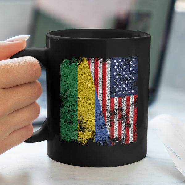 Gabon USA Flag - Half American Mug